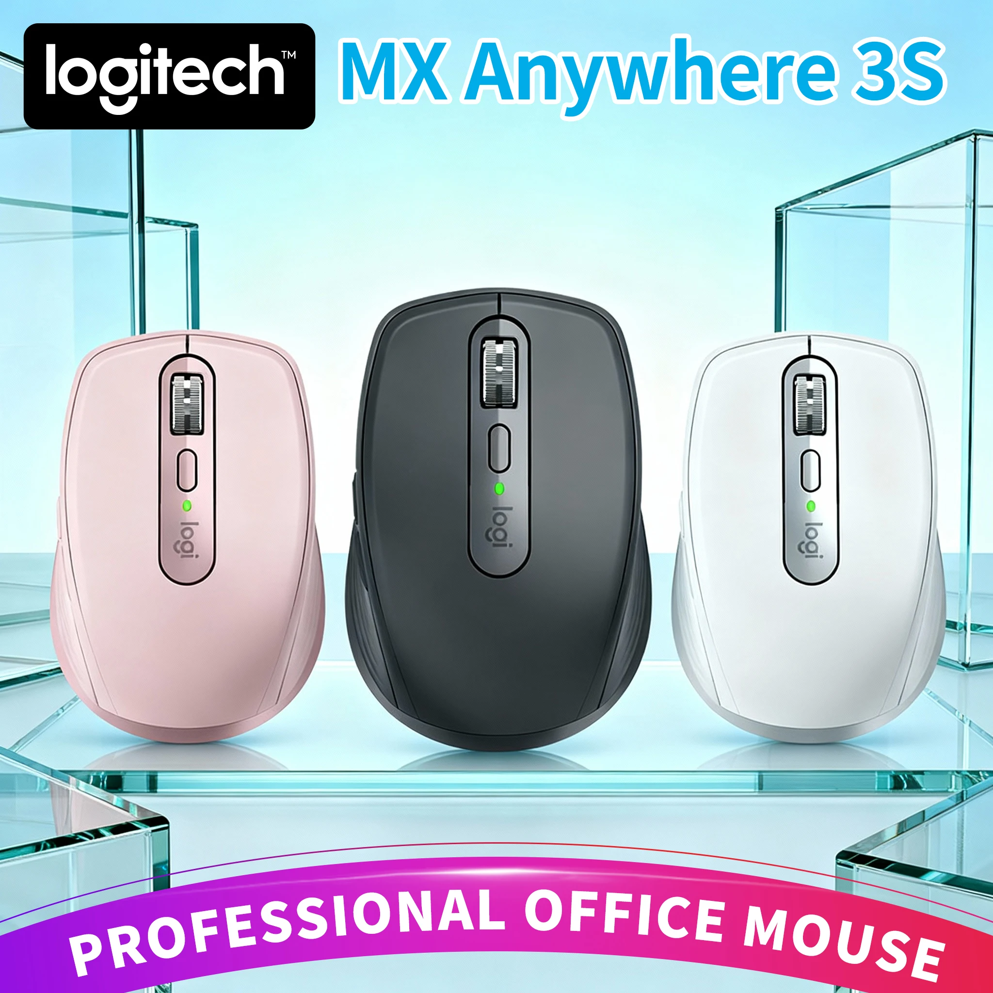 

Logitech MX Anywhere 3S Silent Wireless Mouse, Hyper-Fast & Quiet MagSpeed Wheel, USB-C, Portable