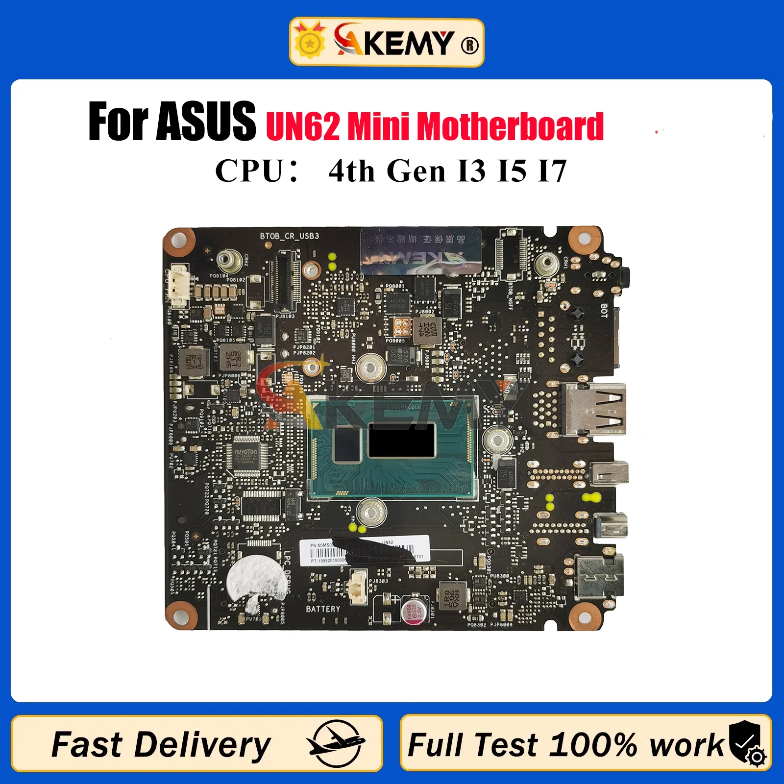 

Материнская плата для ноутбука UN62 для ASUS VivoMini UN62, материнская плата для ноутбука с процессором I3 I5 I7, 100% тестирование, ОК, быстрая доставка, высокое качество