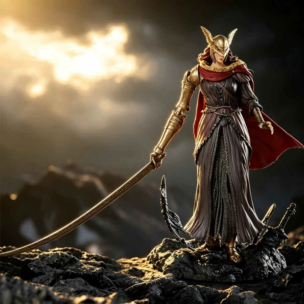 24cm/9.44in Anime Game Elden Ring Figure Malenia Figure Collectible Model Statue Toy Gift
