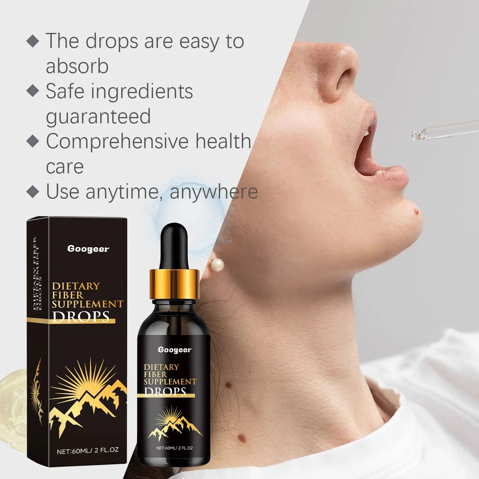 Gut Health Dietary Fiber Liquid Drops Relieve Constipation Boost Immunity Natural Digestive Supplement