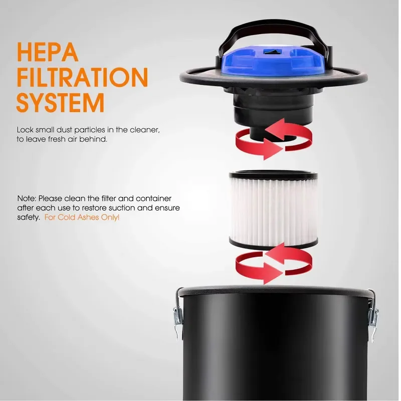 Lightweight Wireless Ash Vacuum Cleaner Advanced Filtration Battery-Powered for Car Use Canister for Outdoor Garage Use