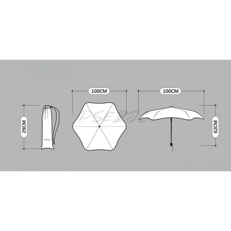 Creative Flower Shaped Three Fold Umbrella Sunny Umbrella Sun Shading and UV Protection Umbrella