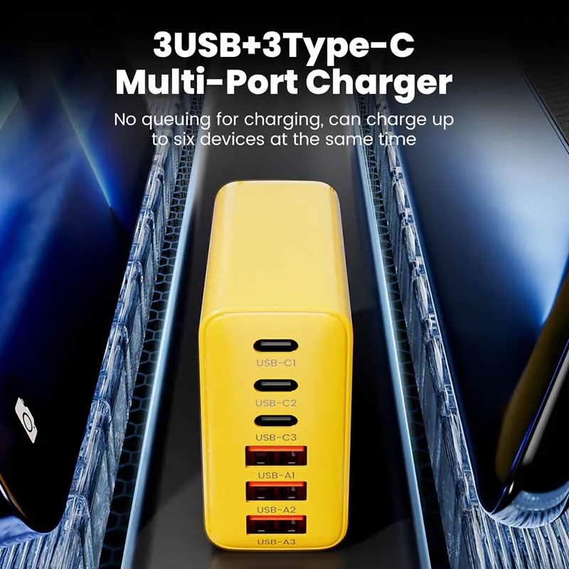 120W USB Charger PD Fast Charging Adapter For Samsung Xiaomi Multi Port USB Type C Super Fast Charger Adaptor For iPhone 15 Pro