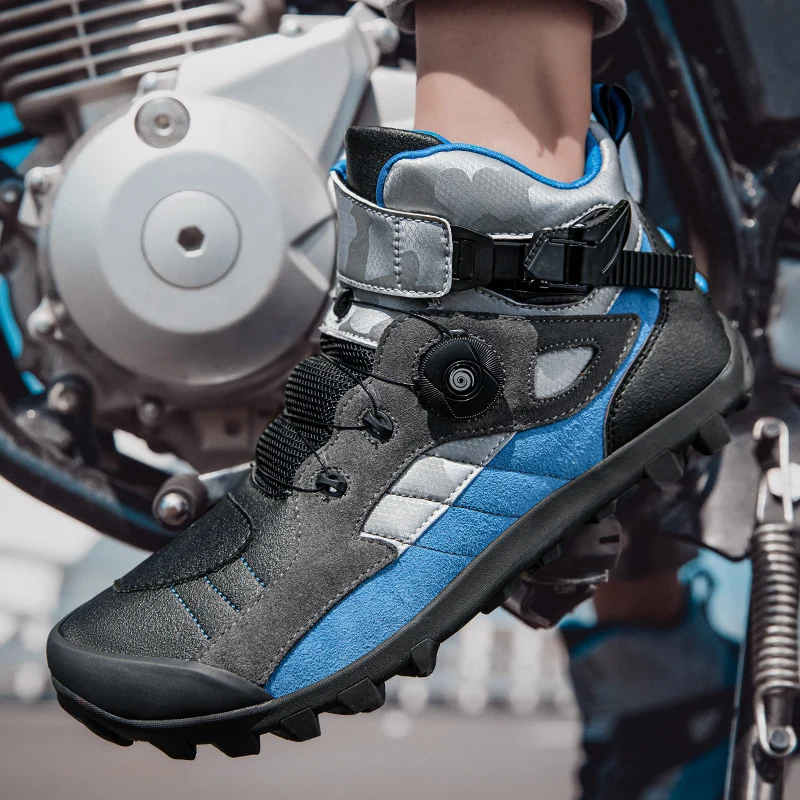 

Motorcycle protective riding boots men four seasons fashionable casual breathable anti slip racing off-road cycling short boots