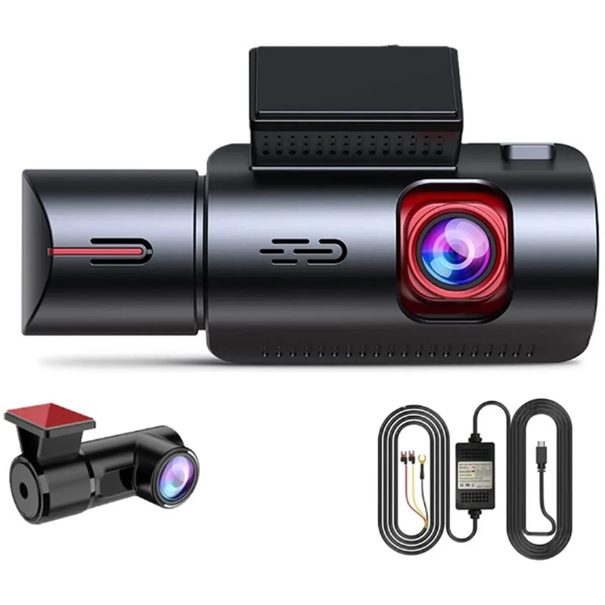 N05R 3 Channel Dash Cam 4K+1080P+2K with FOV, 3.16