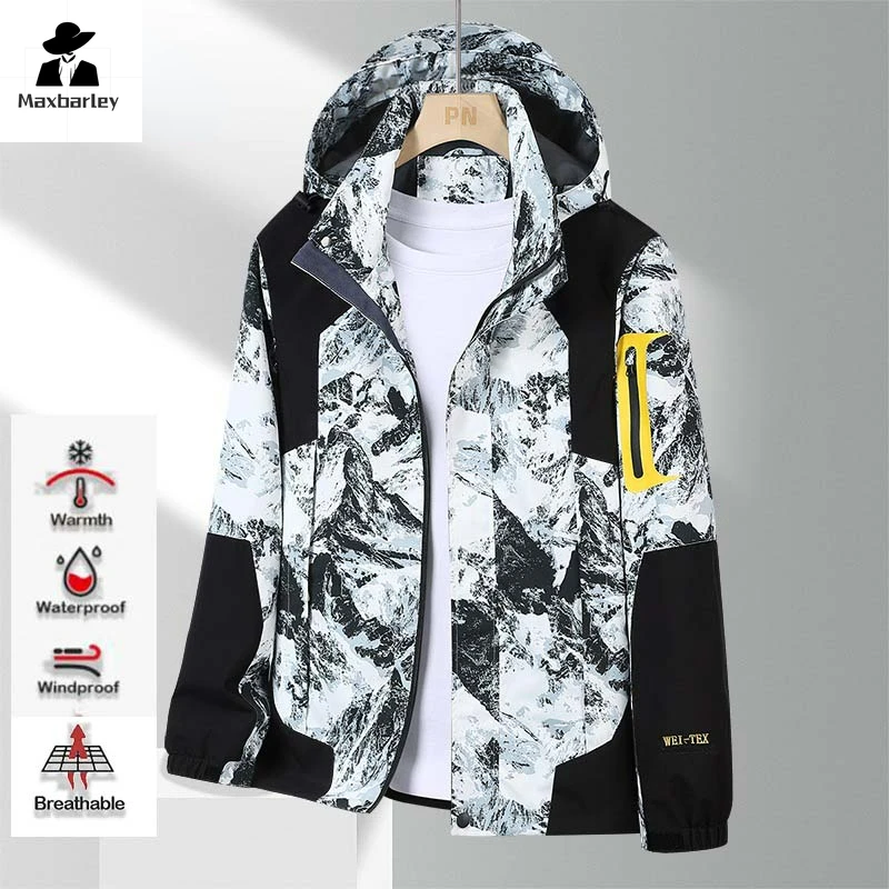 Women Mens Hiking Jackets 2024 Spring Outdoor Sports Camping Travel Camouflage Hooded Windbreaker Waterproof Rain Coats men