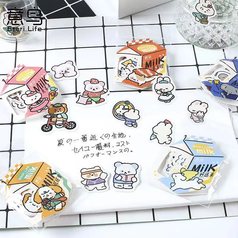 45PCS Vital Colorful Series Sticker Pack Cute Cartoon Handbook Album Decorative Sticker DIY Aesthetic Stickers  Stickers Kawaii