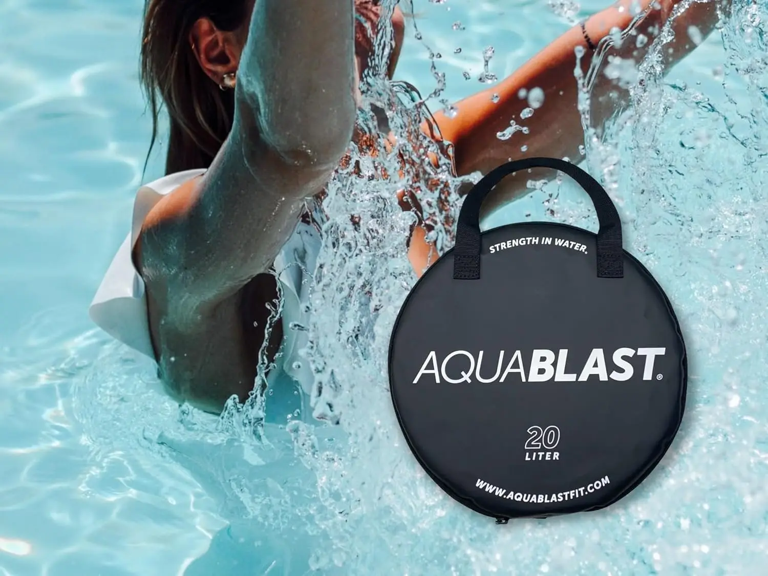 Portable Fitness and Punching Bag for Swimming Pools for a Total-Body, Low-Impact Workout Using Water Resistance