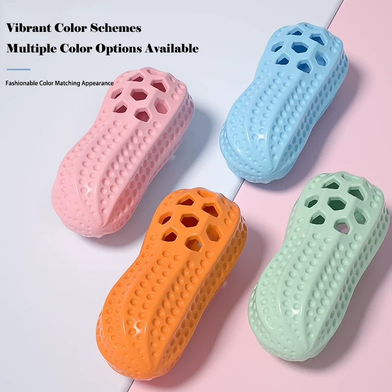 Durable Peanut Shaped Pet Treat Dispenser Chew Toy TPR Teeth Molar Toy Interactive Play Training Toy For Dog Reduce Anxiety