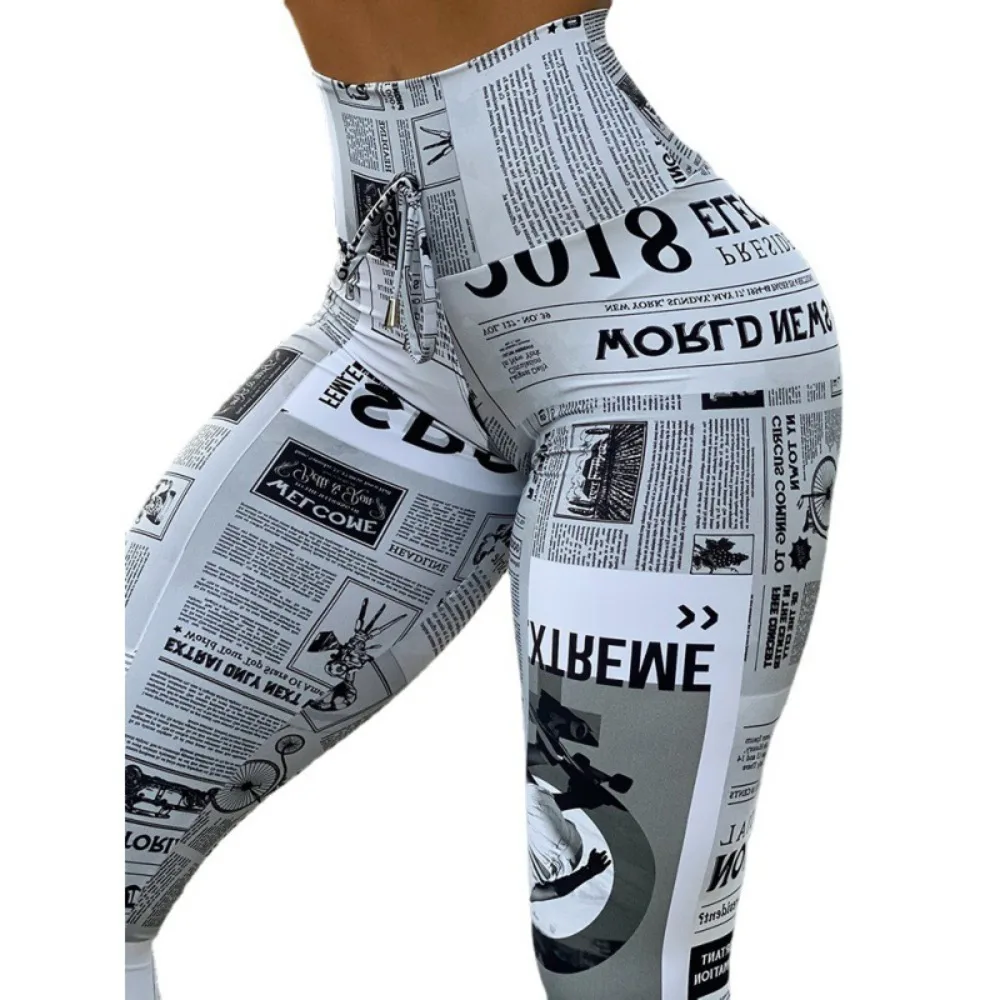 

Women Stretchy High Waist Yoga Leggings Bold Gym Street Style Tights