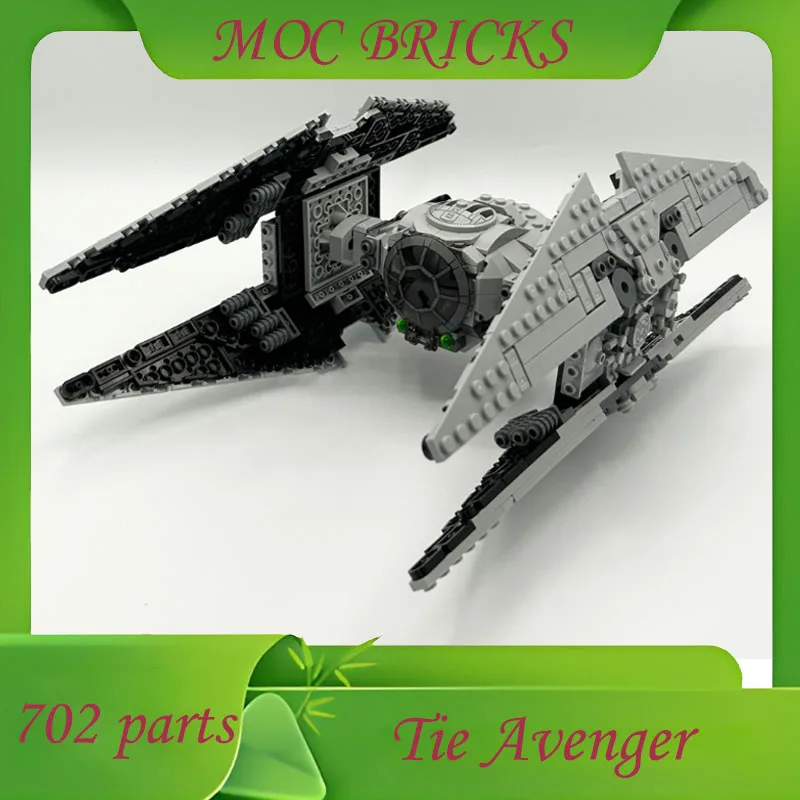 

Настроить 702, детали TIE Avenger, модель MOC, строительные блоки, сделай сам, сборка кирпичей, креативная коллекция космических кораблей, развивающая игрушка Gif