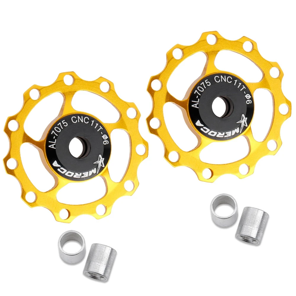 

1/2pcs 11T Aluminum Guide Wheel Rear Derailleur Pulley Metal Bearing Guide Part Pulley Bearing Bicycle Derailleur Accessories