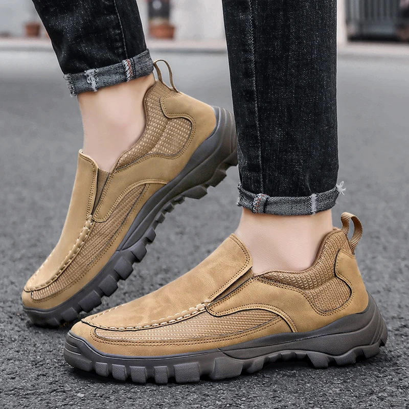 

Men Casual Leather Business Shoes Soft Walking Sneakers Comfortable Fashion Loafers Zapatos De Hombre Non-slip Driving Shoes