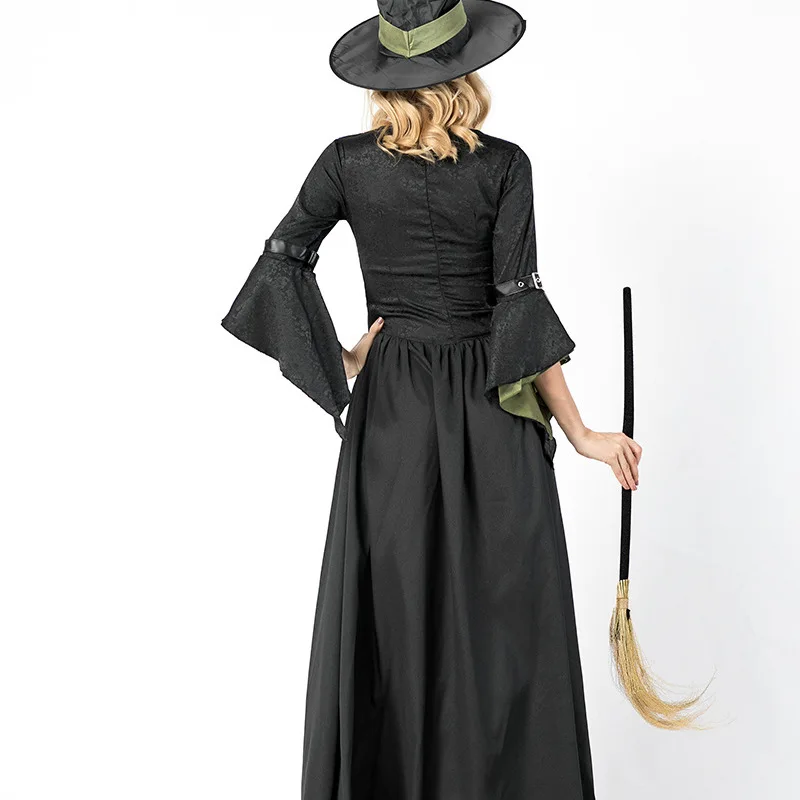 大きいサイズの魔女ロングドレスコスプレ衣装、バー、ハロウィンパーティー、女性用伝統民族衣装、ステージパフォーマンス用...