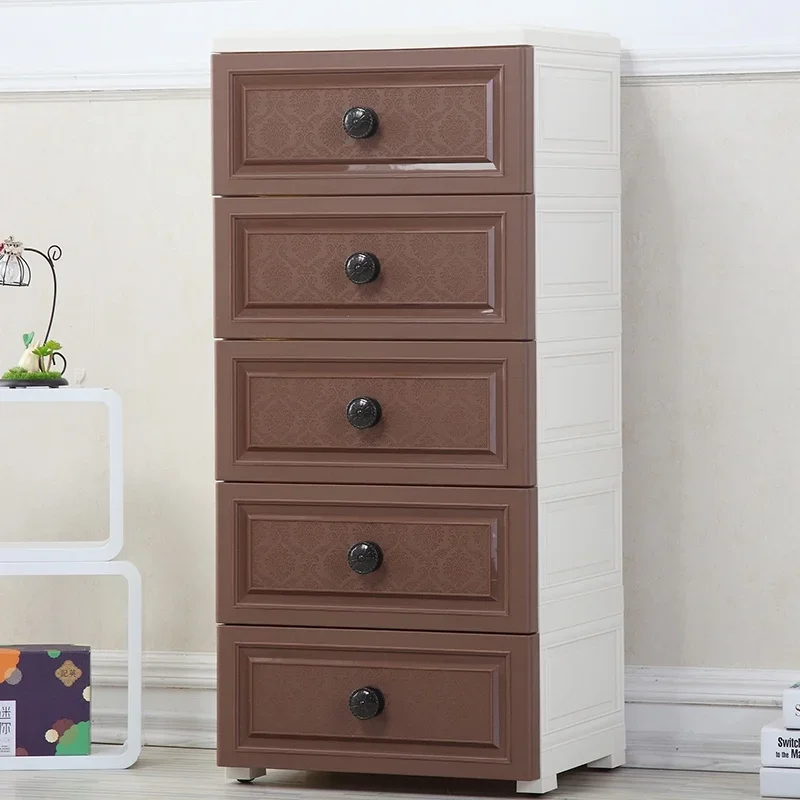 Storage cabinet drawer type crevice children's wardrobe multi-layer plastic locker clothes chest