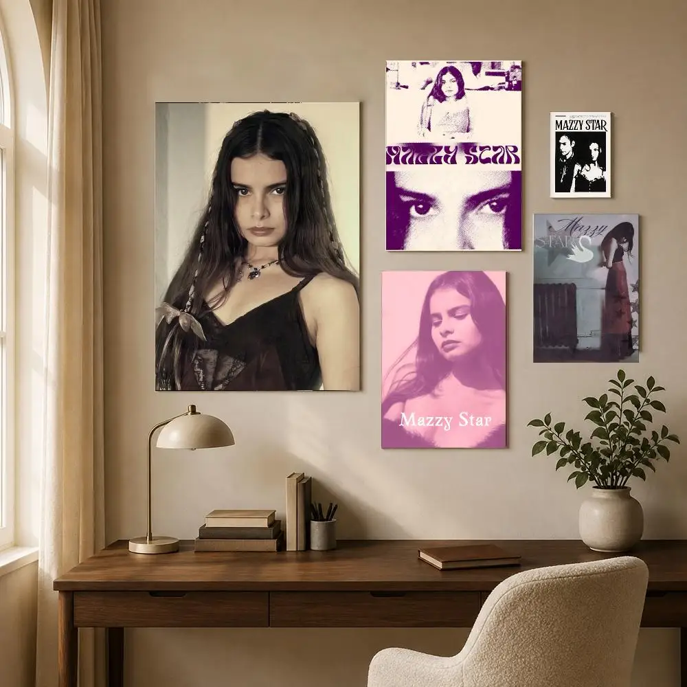 Mazzy Star Poster Classic Vintage Whitepaper Prints Artwork Kawaii For Home Room Wall Office Dorm Decor Ideal Gift
