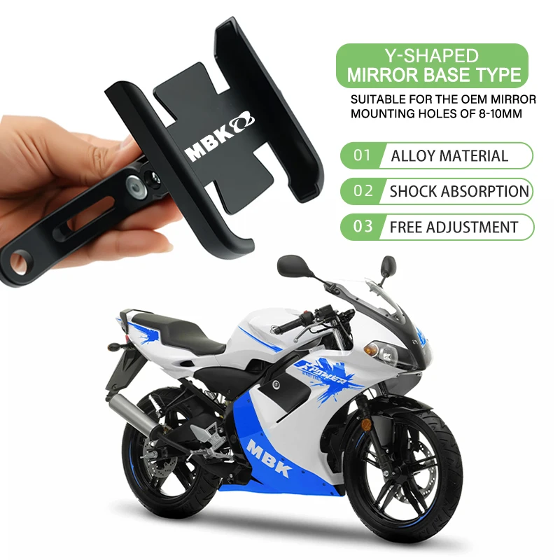 Motorcycle CNC Alloy Handlebar Bracket Mobile Phone GPS Navigation Holder For Booster X Mach Flame Nitro Ovetto Club 125 LT 350