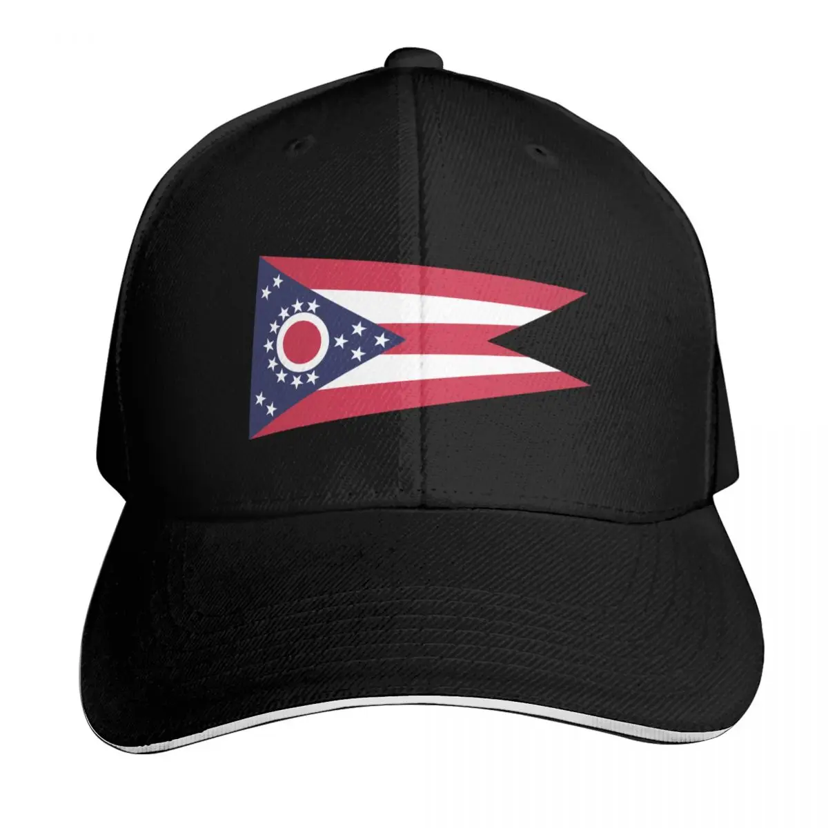 Ohio State Flag Baseball Cap Vintage Retro Embroidered Lightweight Packable Gift for Him Her