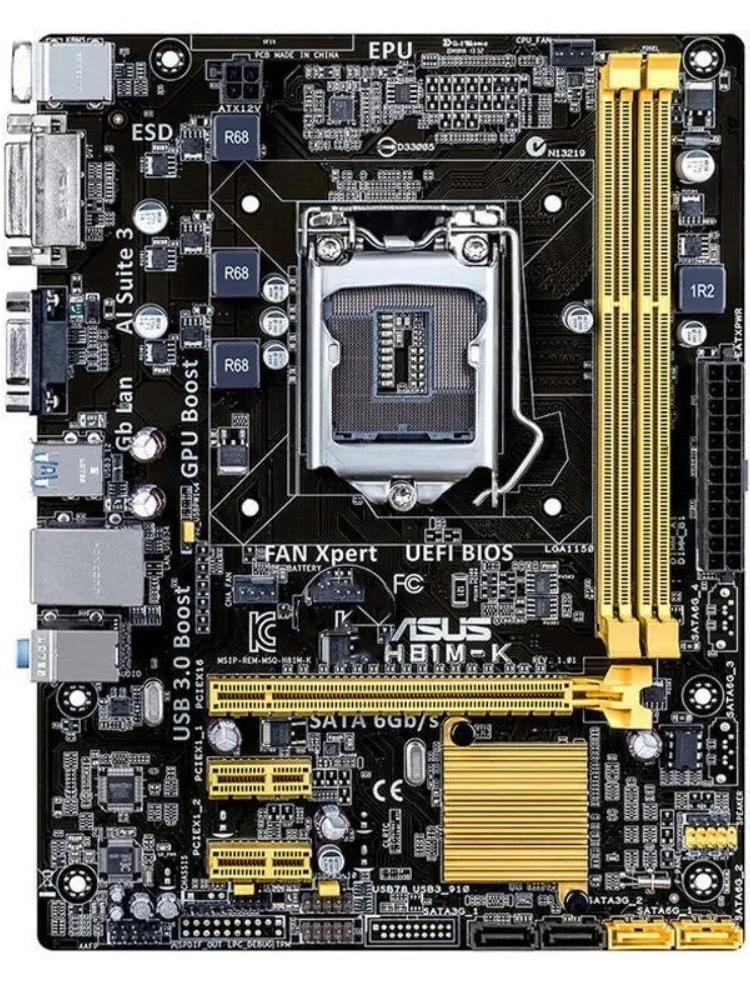 Imagem -03 - Placa-mãe do Computador Desktop System Board Micro Atx Lga 1150 H81m Ddr3 Usb 3.0 H81mb 16gb H81-k