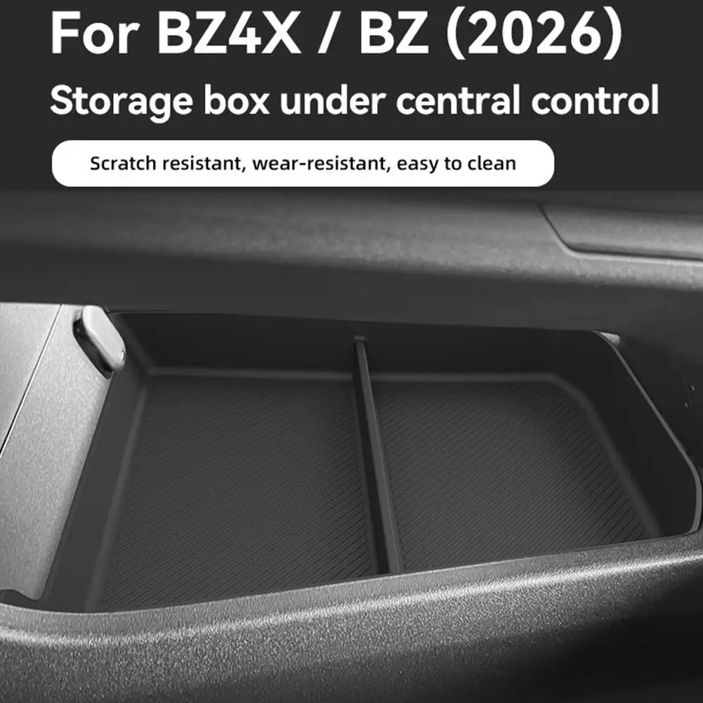 For Toyota BZ4X 2026 RHD Center Console Lower Storage Box Anti-Slip TPE Organizer Tray Right Hand Drive Car Interior Accessories