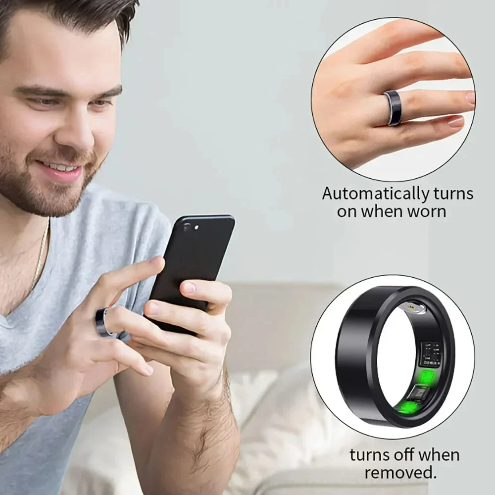 New Smart Ring Bracelet Bluetooth Blood Oxygen Blood Pressure Finger Digital Ring Sleep Heart Rate Monitoring Waterproof Ring