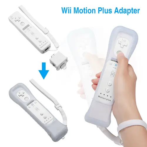 Imagen 2 del producto 1 juego/2 juegos para Nintendo Wii Motion Plus Sensor adaptador + funda de silicona para Nintendo Wii Control remoto juegos potenciador de movimiento
