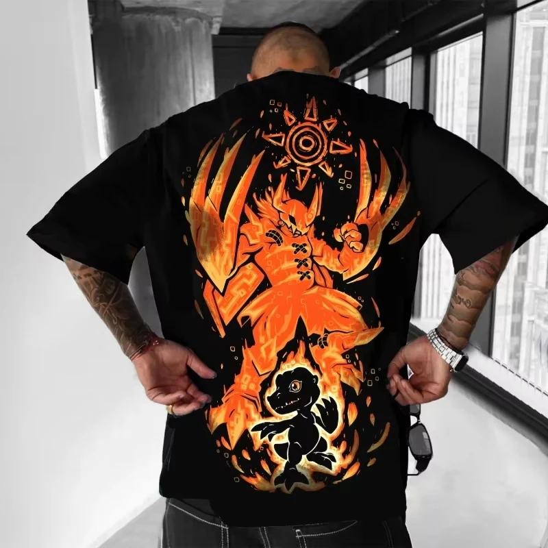 Nueva camiseta Digimon Adventure Anime War Greymon, camiseta informal holgada Y2K de verano para hombres y mujeres, estilo Harajuku