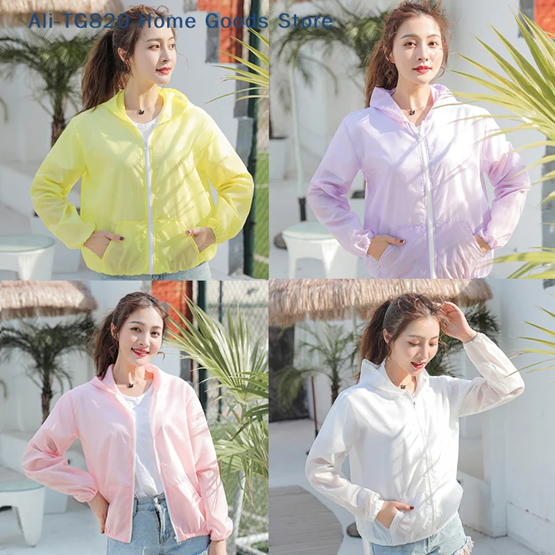 

[TG820]Jacket Women Summer Sun Protection Coat Anti-UV Quick Dry Sports Windbreaker Cycling Run Sunscreen Shirt