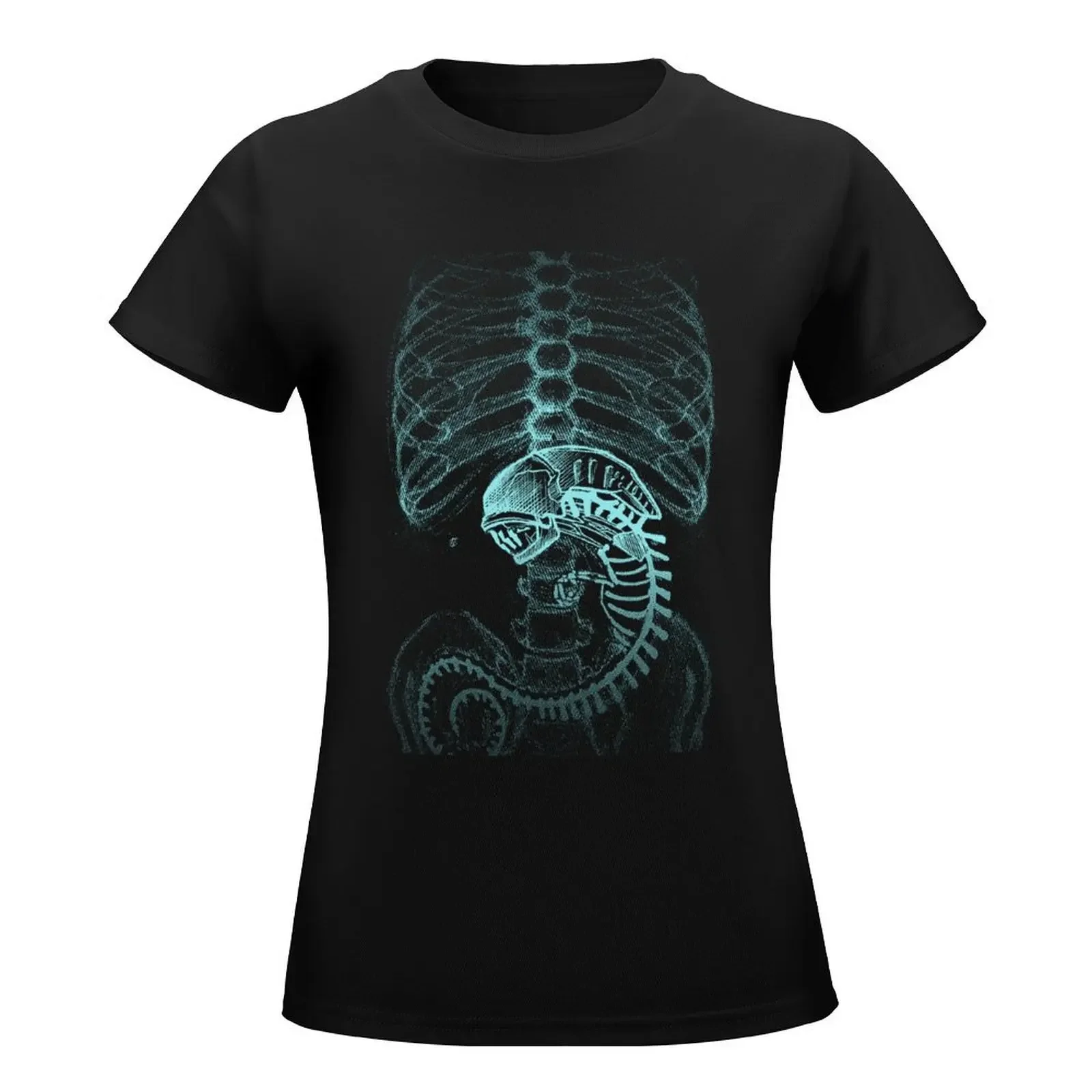 Alien Radiography, X-Ray T-Shirt vintage clothes summer clothes plus size tops t shirts for Women loose fit