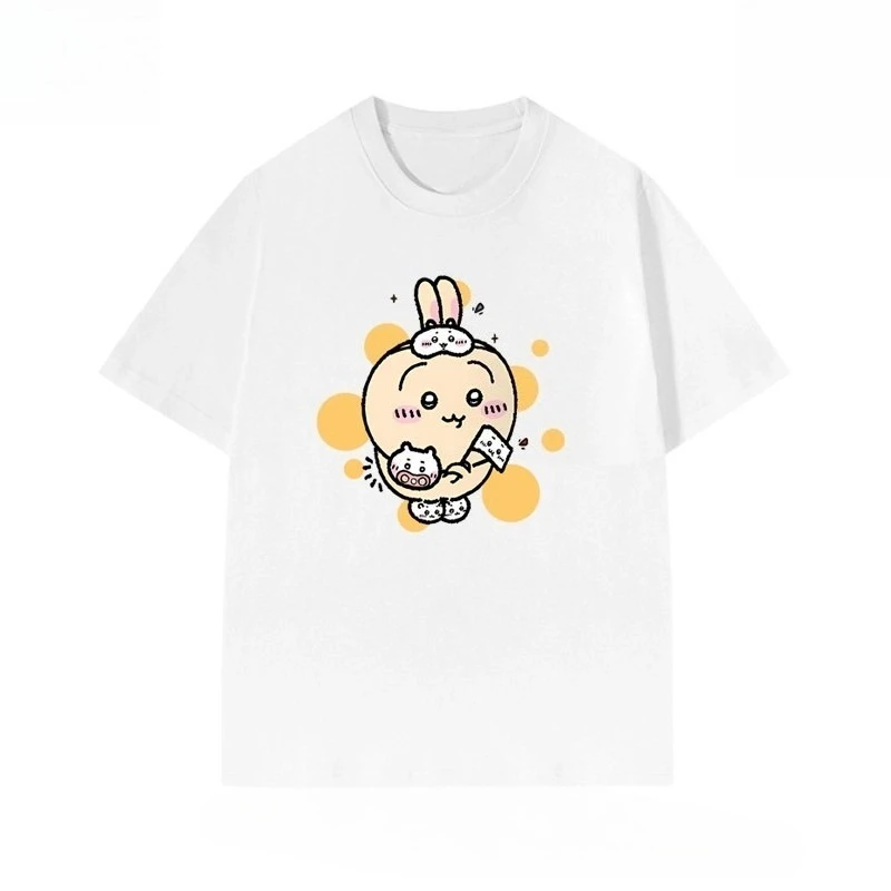 Chiikawa Cute Kawaii Anime Starry Tee Men's Women's Black Retro Cool Graphic Art Print Oversized Short Sleeve Streetwear Top