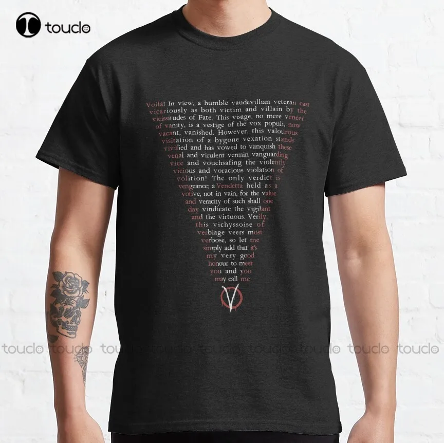 V For Vendetta - Who Are You? Classic T-Shirt Green Shirt Custom Aldult Teen Unisex Digital Printing Tee Shirt Xs-5Xl Classic