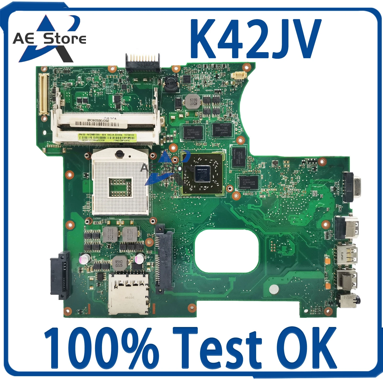 เมนบอร์ดโน้ตบุ๊ค GT335M K42J สำหรับ ASUS K42JV P42J A42J เมนบอร์ดแล็ปท็อป A40J เมนบอร์ดเมนบอร์ดเมนบอร์ด100% ทดสอบตกลง HM55