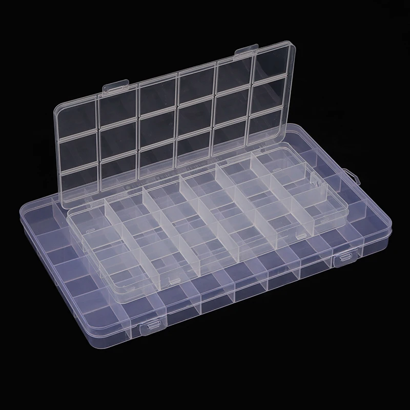 

1PC Jewelry Earring Bead Screw Holder Case 18/32/36 Grid Compartment Plastic Transparent Storage Box Display Organizer Container