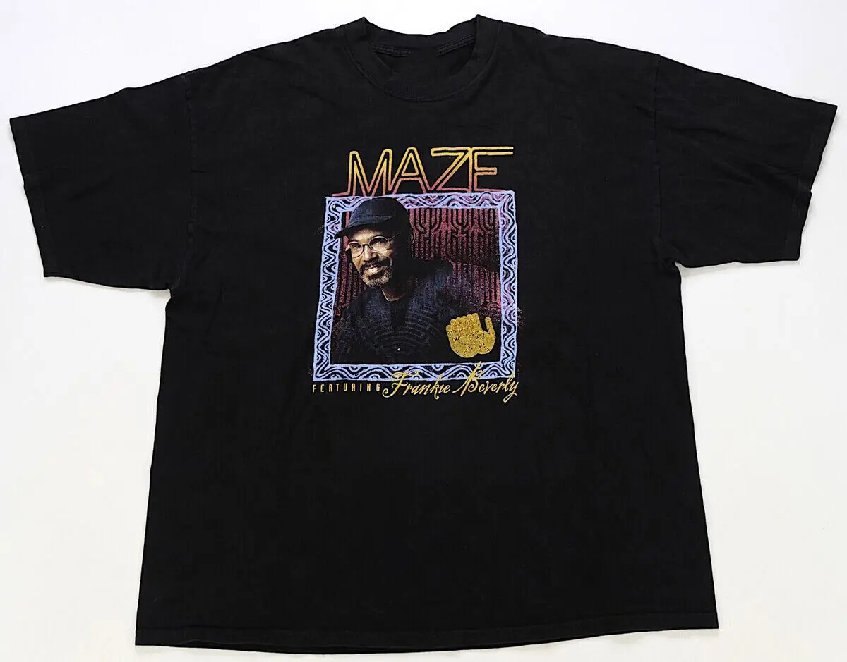 Vtg Maze featuring Frankie Beverly Cotton Black Full Size Unisex Shirt AA269