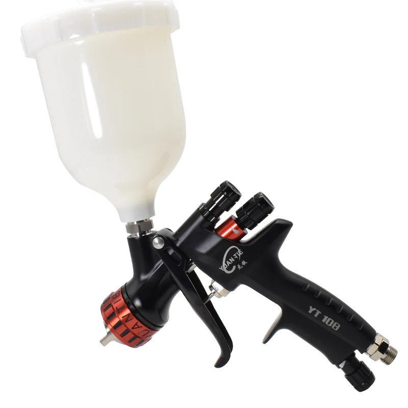 HVLP Spray Gun High Quality YT-108 1.3mm Nozzle 600cc cup With Pressure Gaug for furniture Car Painting Gun Air Tools