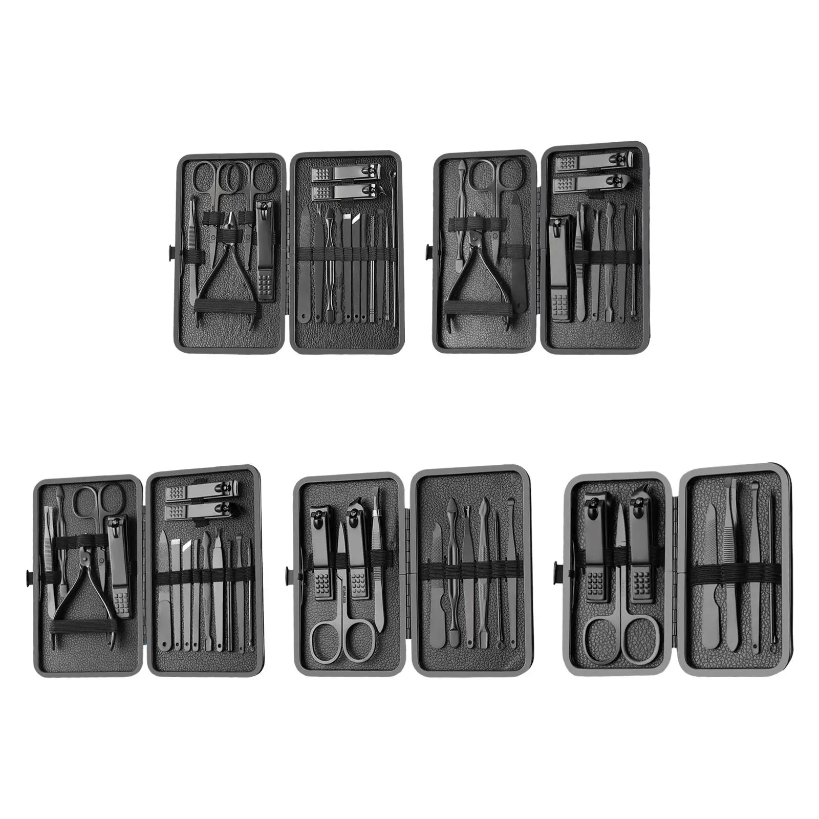 Stainless Set, Nail Cutter , Nail File Sharp, Nail Scissors, , Nail Portable Case - 7PCS