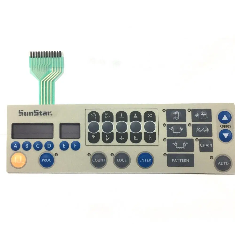 Original SUNSTAR SEWING MEMBRANE SWITCH KM-250/350/506/530/640/757 S/v5 control switch Computer machine operating panel pattern