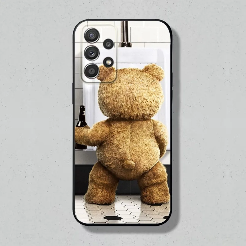 Film T-Ted Bear Phone Case For Samsung S24,S23,S22,S21,S20,S10,S10E,S9 Plus FE Note 20 Plus Soft Black Cover Shell