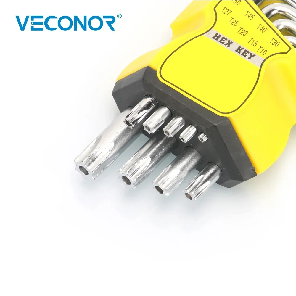 Imagem -05 - Conjunto Durável Métrica Braço Curto Torx Cromo Vanádio Chave Estrela Ferramenta Manual Chave de Fenda T10 T15 T20 T25 T27 T30 T40 T45 T50 Peças