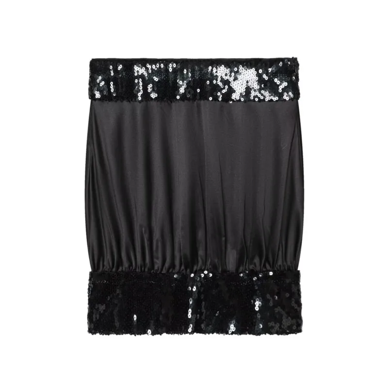 Top Bandeau de satén con lentejuelas combinadas para mujer, chaleco corto con espalda descubierta para primavera, camisola con cremallera lateral, Tops elásticos