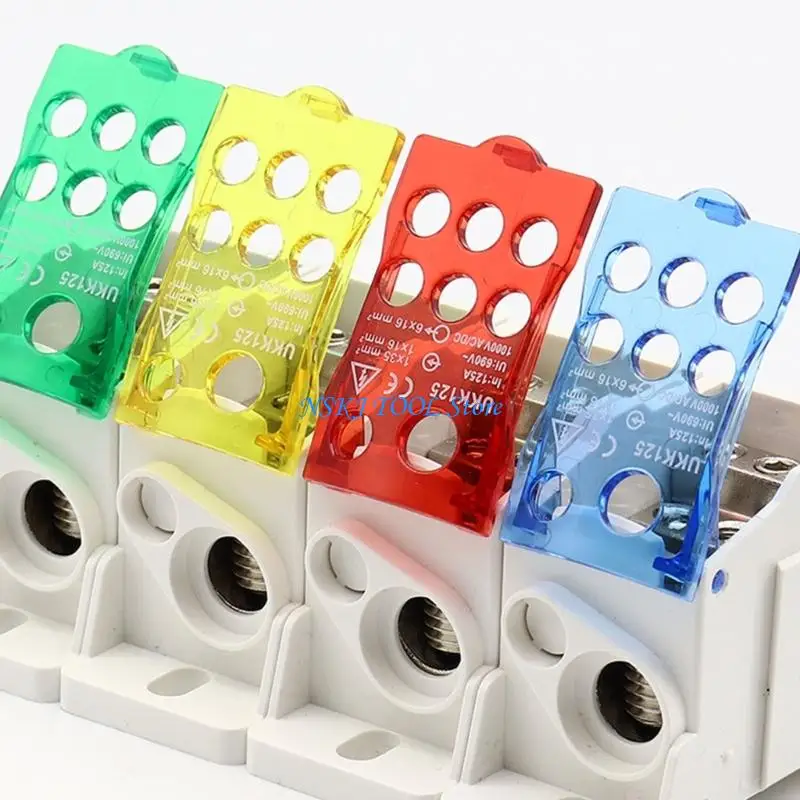 L8RC Industrial Power Distribution Box 8 Circuit Splitters DIN Mount Easy Installation Sturdy Brass Plastic Materials