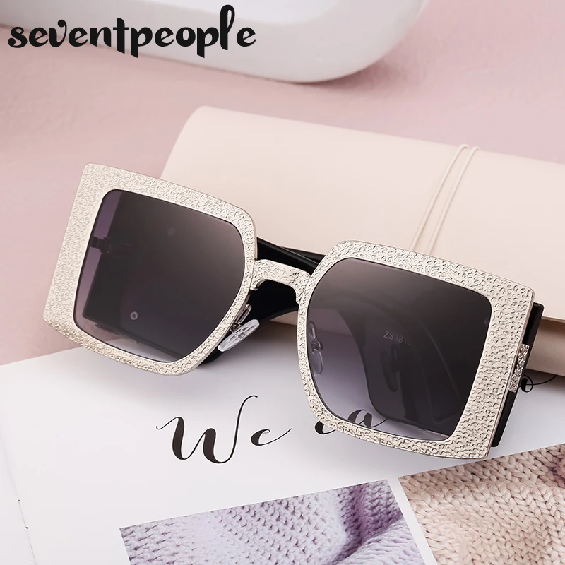 Classic Oversized Square Sunglasses Women Big Frame 2024 Luxury Brand Designer New Vintage Shield Sun Glasses For Ladies Eyewear