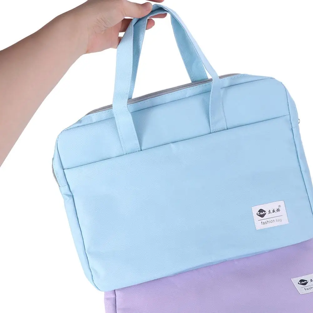 Bolsa de armazenamento de documentos de grande capacidade, pano oxford, à prova d'água, bolsa de armazenamento de livros, camada dupla, leve, minimalista, pasta de arquivo