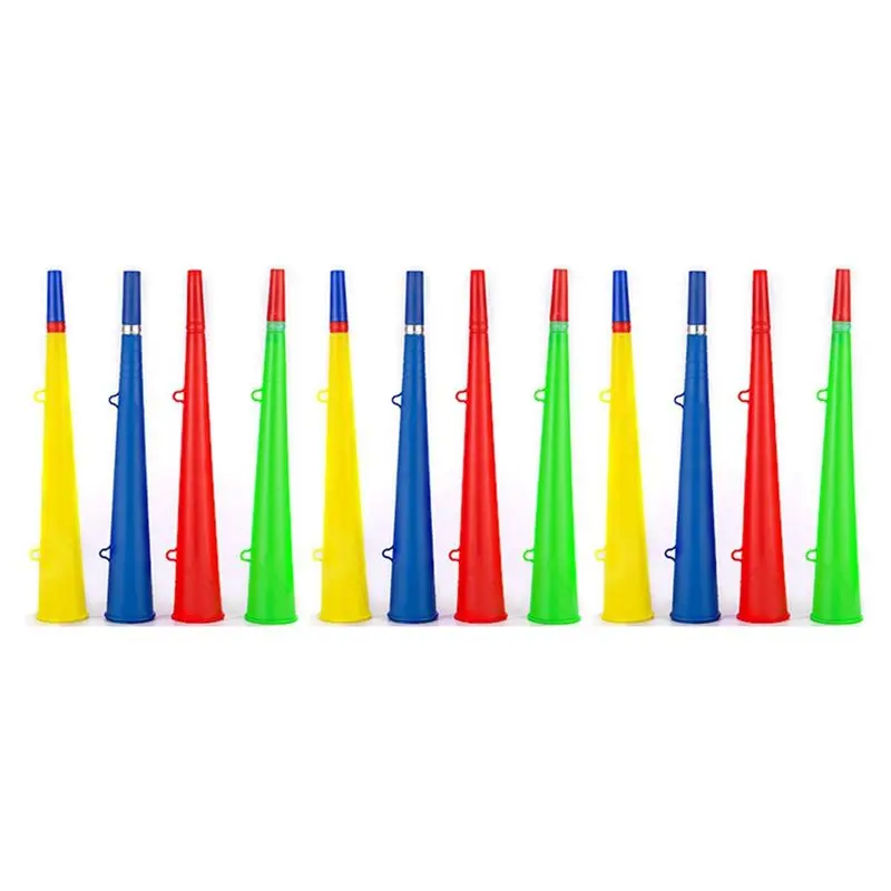 12Pcs Stadium Horn Football Fan Horn Trumpet Plastic Sports Event Cheering Props Easy Install Easy To Use