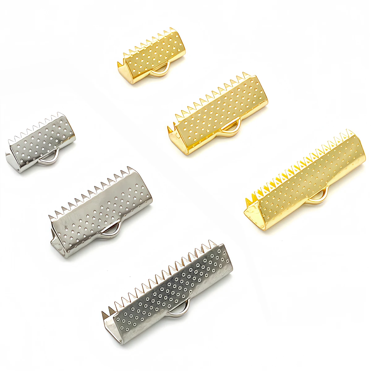 10/30 Stück Edelstahl-Crimp-Perlen, Cove-Verschlüsse, Kordel-, Band- und Lederclips, Abdeckungen, Verschlüsse und Verbinder für die DIY-Schmuckherstellung – Detail 5