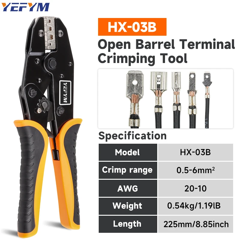 Crimping Tools Sets Pliers HX-03B With 6 jaws For Heat Shrink/Open Barrel/Insulated And Non-Insulated Ferrules/Solar Terminals