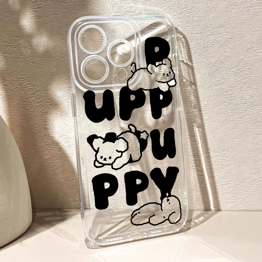 PUPPY Cute Dog Silicone Phone Case for IPhone 17 16 15 14 13 12 11 Pro Xs Max Air Mini 7 8 6 6s Plus SE 2020 2022 Cover