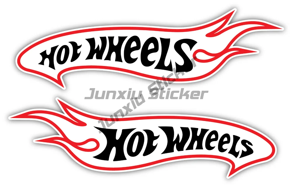 Hot Wheels Car Sticker Fashion Racing Vinyl Set of 2 Suitable for Hot Wheels Helmet Racing Moto Bike CROSS Car 4x4 RV Waterproof