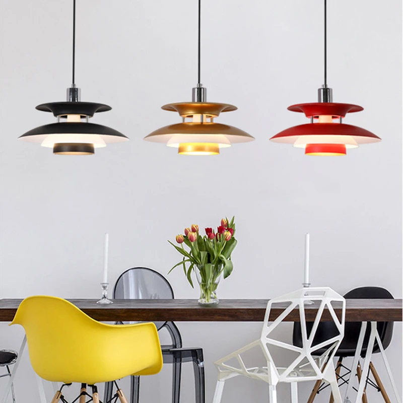 

Modern Colorful Aluminium Chandelier E27 Bulb 3000K Cord Adjustable For Dining Room Kitchen Shop Bedroom
