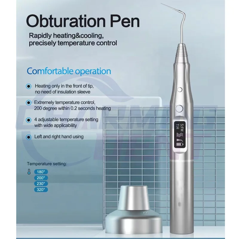 Endodontic instrument wireless dentals gutta percha obturation pen / Hot melt filling heated obturation endo pen with 2 tips